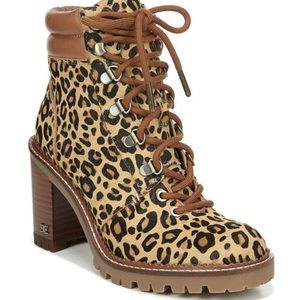 Sam Edelman, Sade Genuine Calf Hair Lace-up Boot, Size 7.5